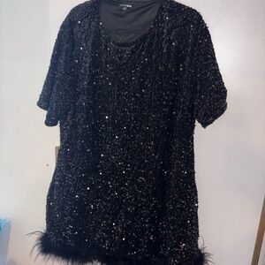 Fashion Nova Black Sequin Mini Dress